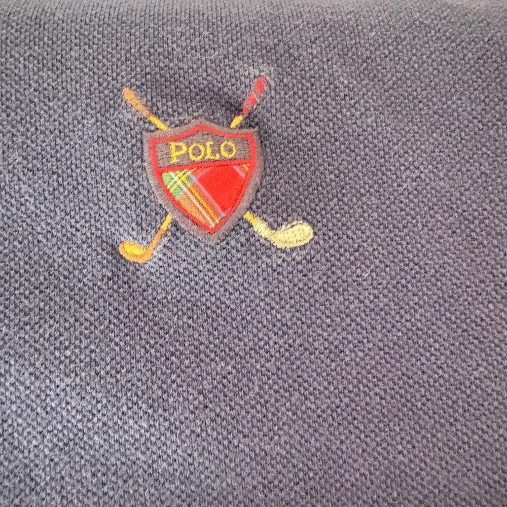 Polo‎ Golf Ralph Lauren Mens XL V-Neck Sweatshirt Navy Blue Embroidered Crest